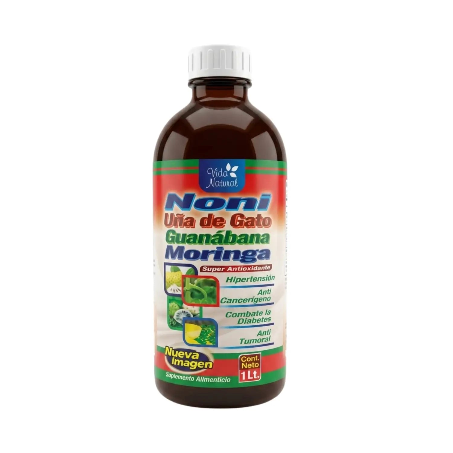 Tonico Noni, Uña de Gato, Guanabana, Moringa;1Lt 4 en1, Vida Natural.