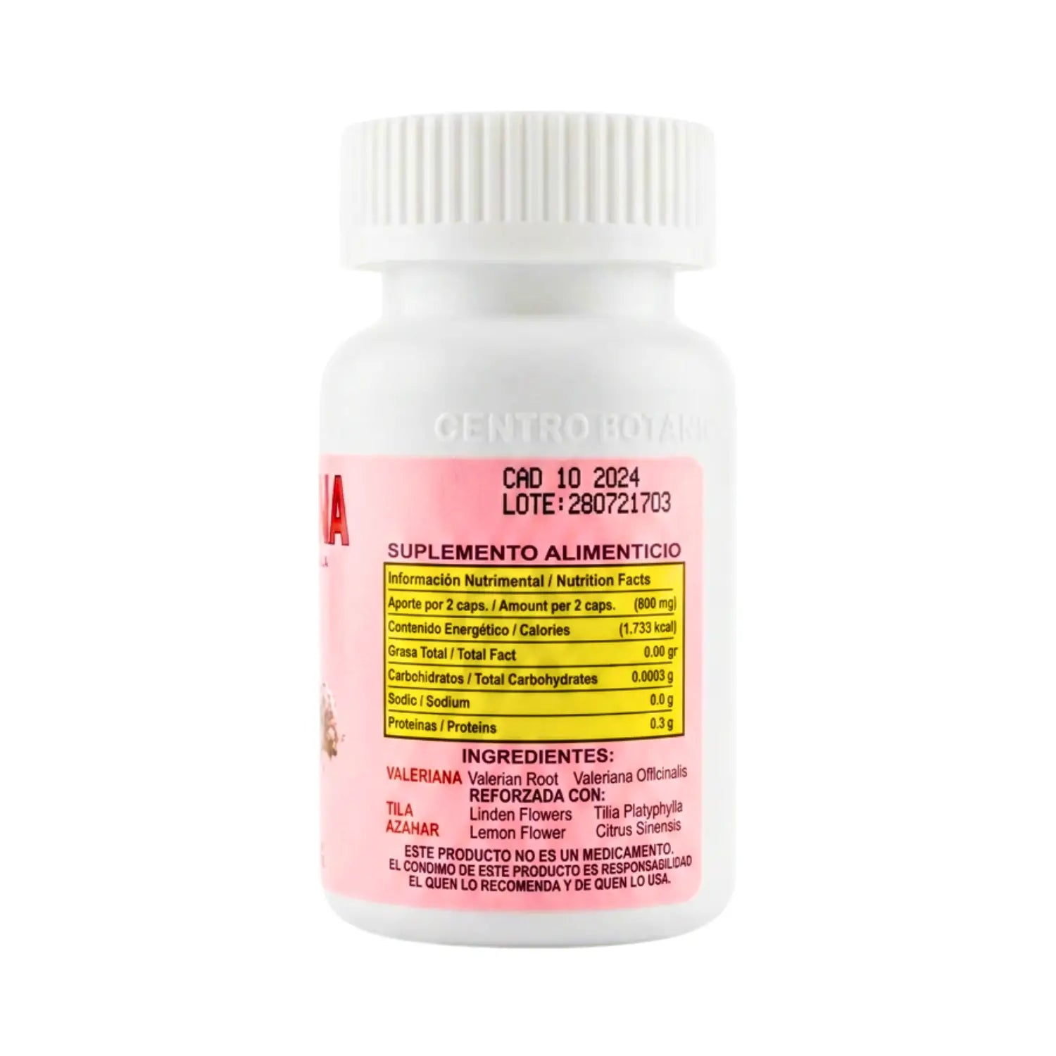 Valeriana; 50 Cápsulas de 400mg, Azteca.