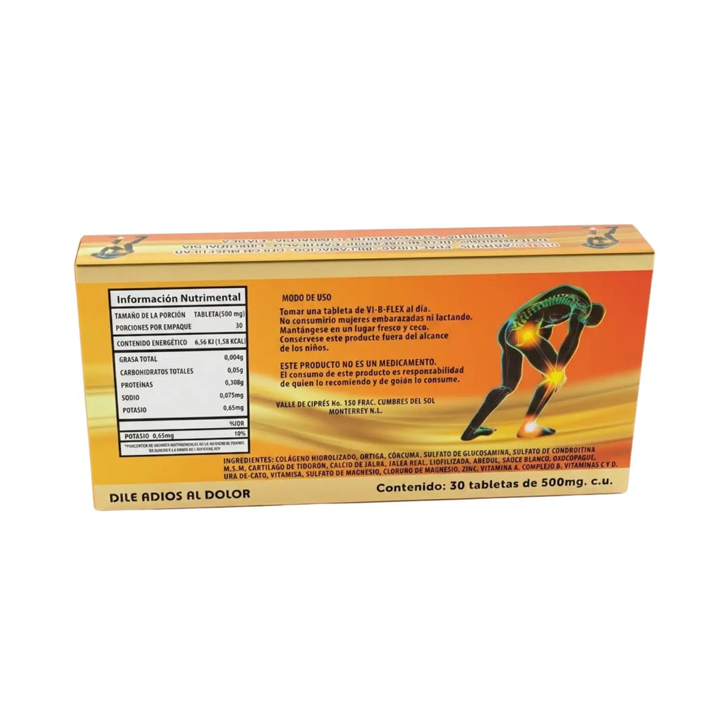 VI-B-FLEX Ortiga; 30 Tabletas de 500mg, Premium a tu Salud.