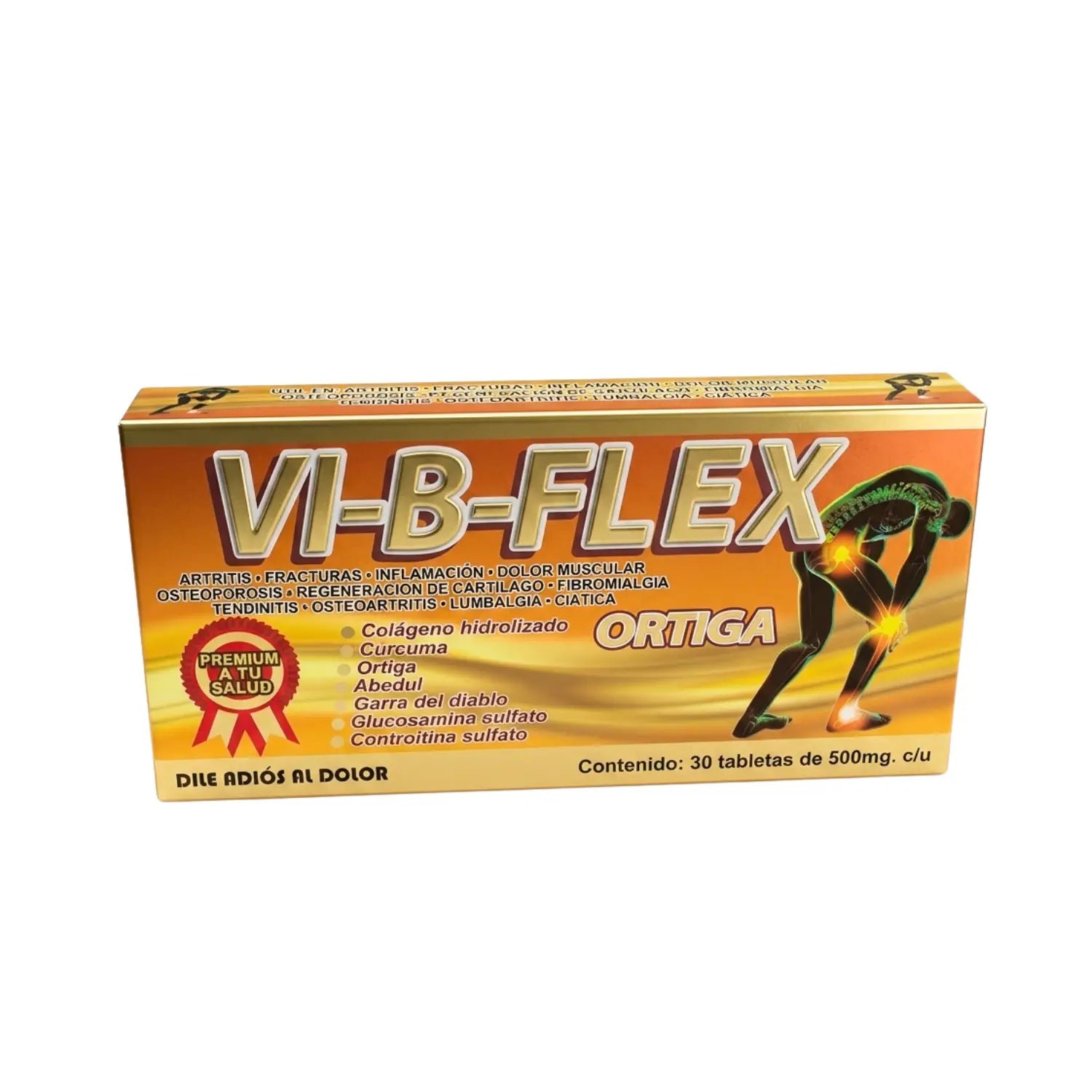 VI-B-FLEX Ortiga; 30 Tabletas de 500mg, Premium a tu Salud.