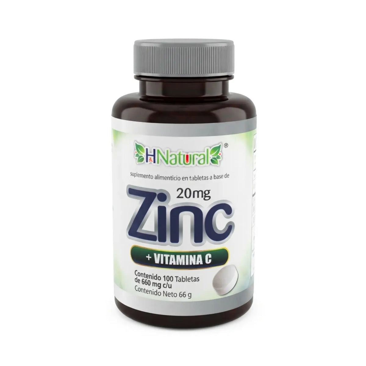 Zinc 20mg+Vit C; 100 Tabs; Healthier Natural