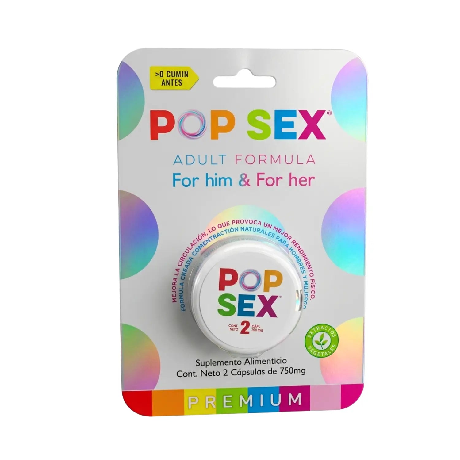 Pop Sex; 2 Capsulas de 750mg Premium, Blinlab.