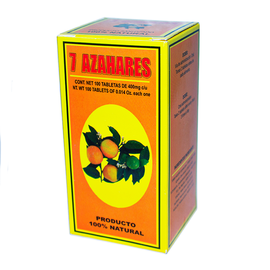7 Azahares; 100 Tabletas de 400mg; Azteca.