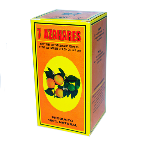 7 Azahares; 100 Tabletas de 400mg; Azteca.