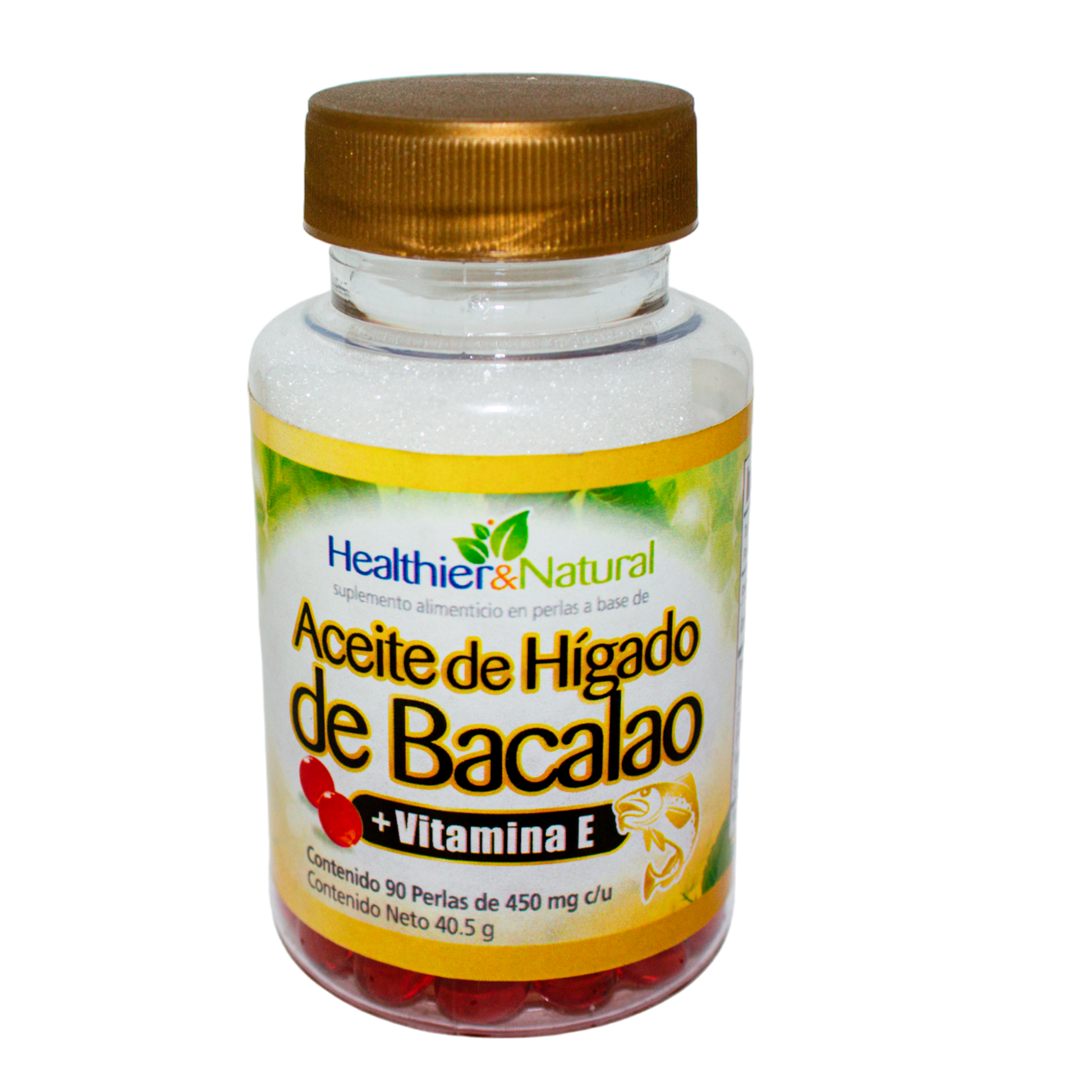 Aceite de Higado de Bacalao + Vitamina E; 90 Perlas, HN.