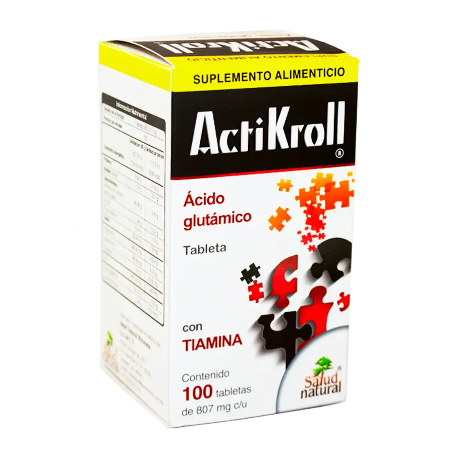 ActiKroll, Ácido Glutámico; 100 tabs; Salud natural