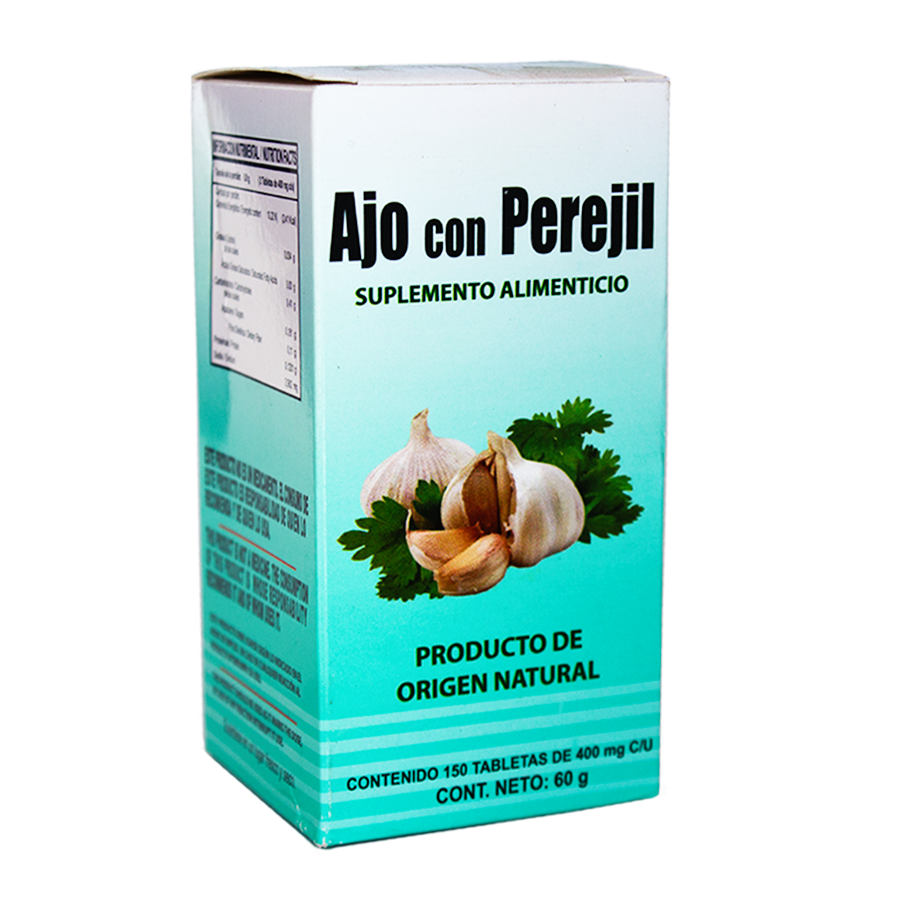 Ajo con perejil; 150 tabs de 400mg; Azteca