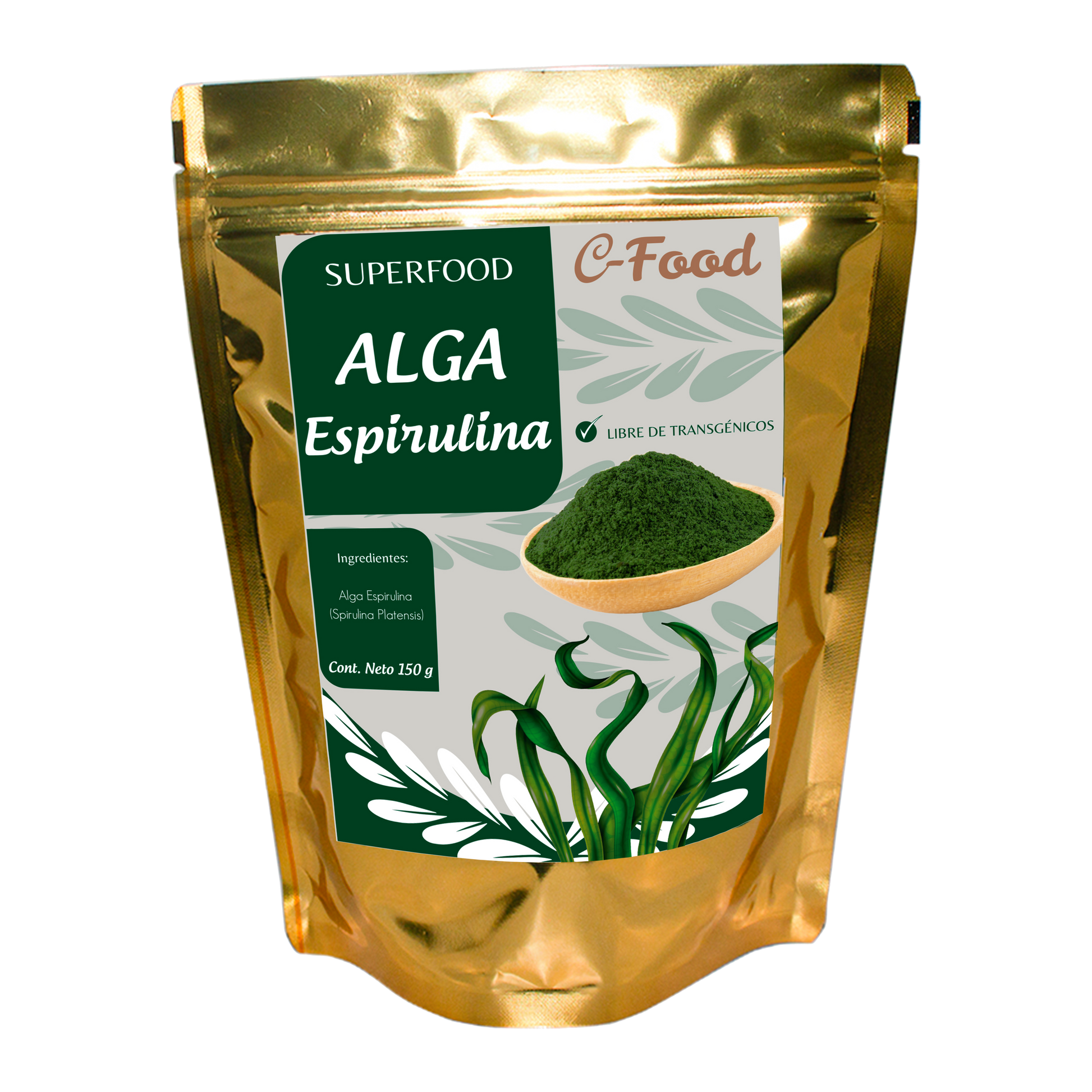 Polvo Alga Espirulina; 150gr, CFood.