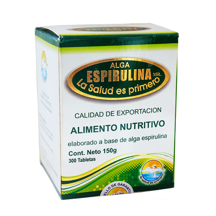 Alga Espirulina 300 Tabletas; la salud es primero
