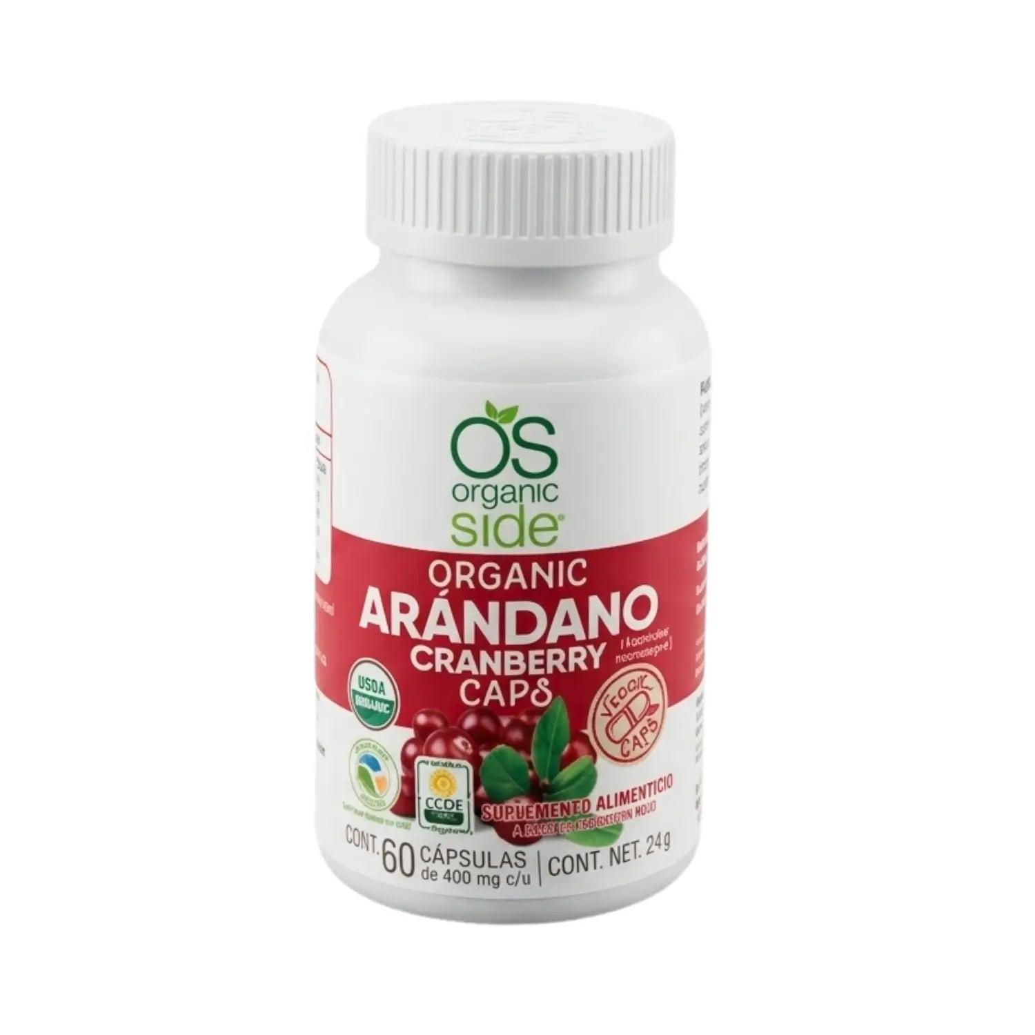 Cranberry ( Arandanos); 60 Cápsulas, Organic Side.