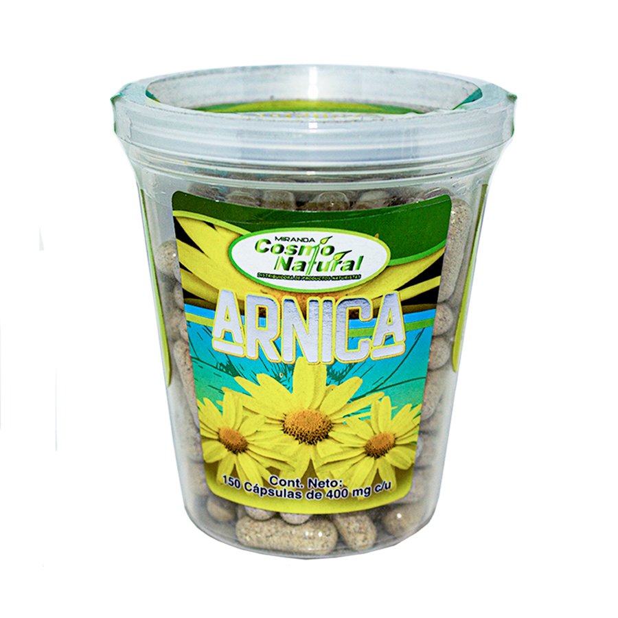 Arnica; 150 Capsulas de 400mg, Cosmo Natural.