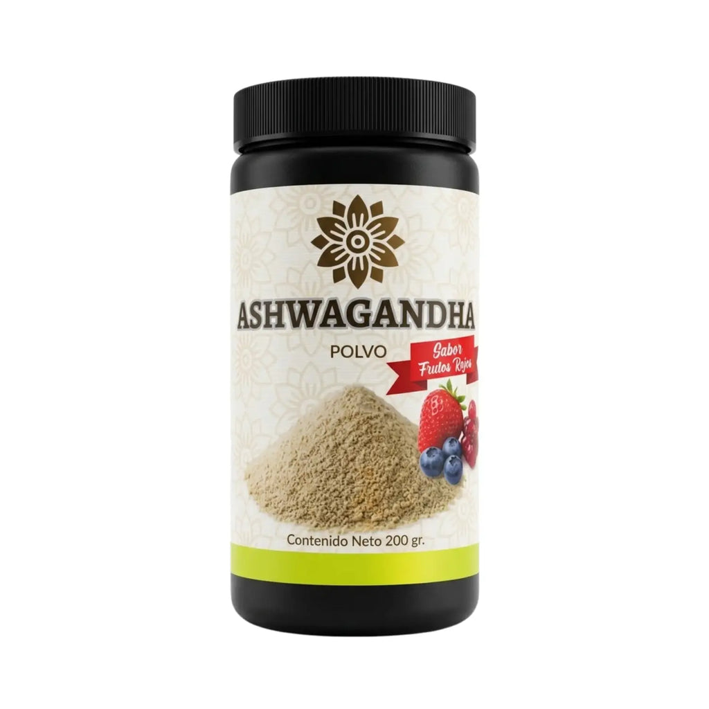 Polvo ashwanganda; 200g frutos rojos, la región.