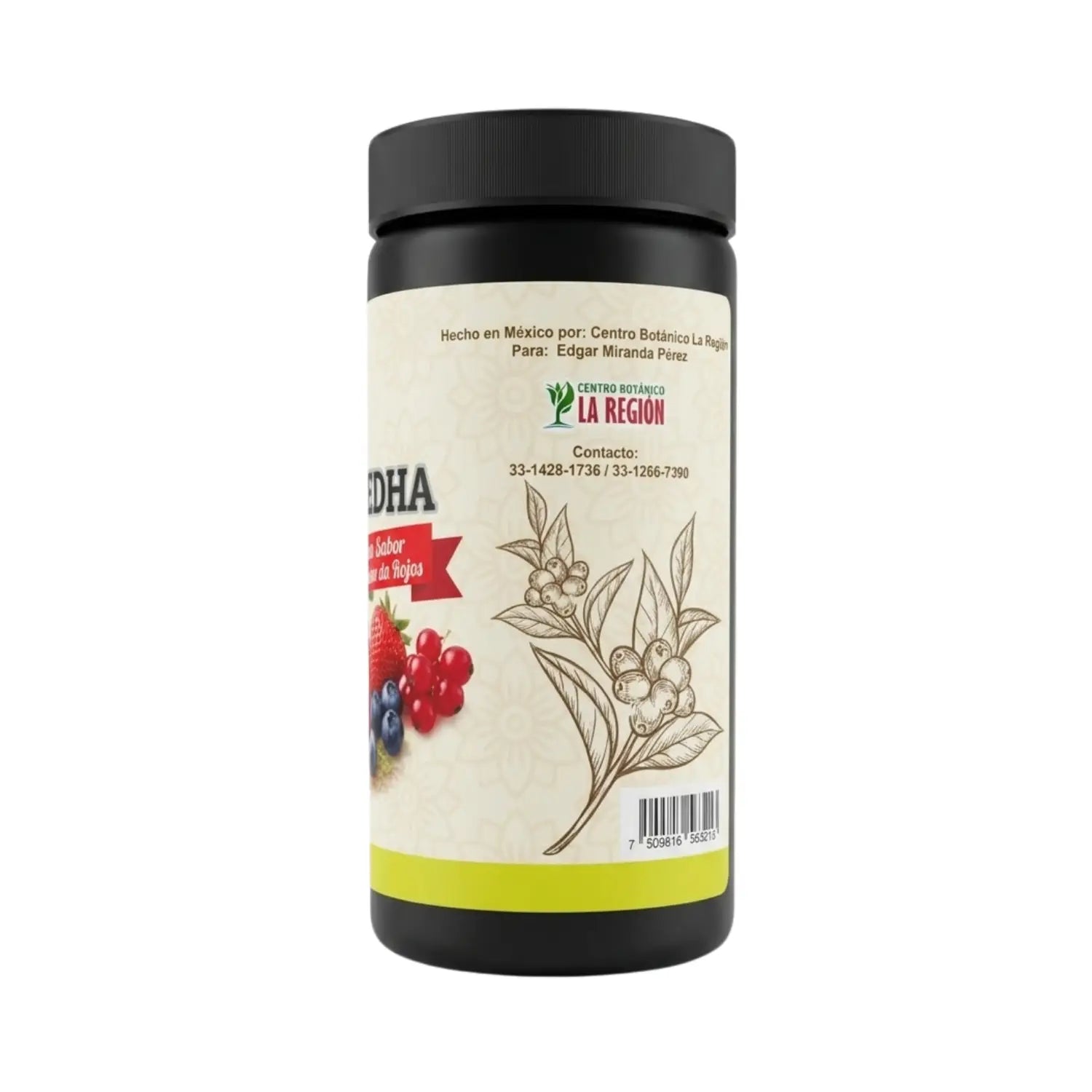 Polvo ashwanganda; 200g frutos rojos, la región.