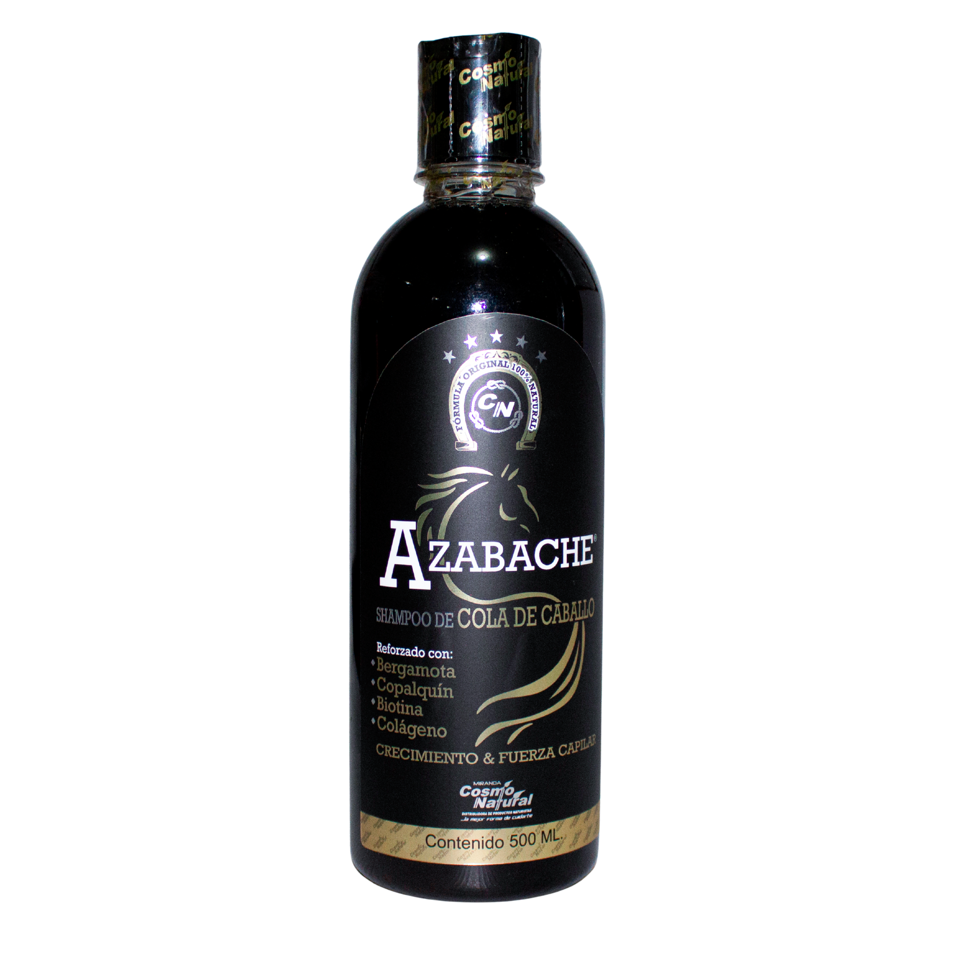 Shampoo Azabache; Cosmo Natural.