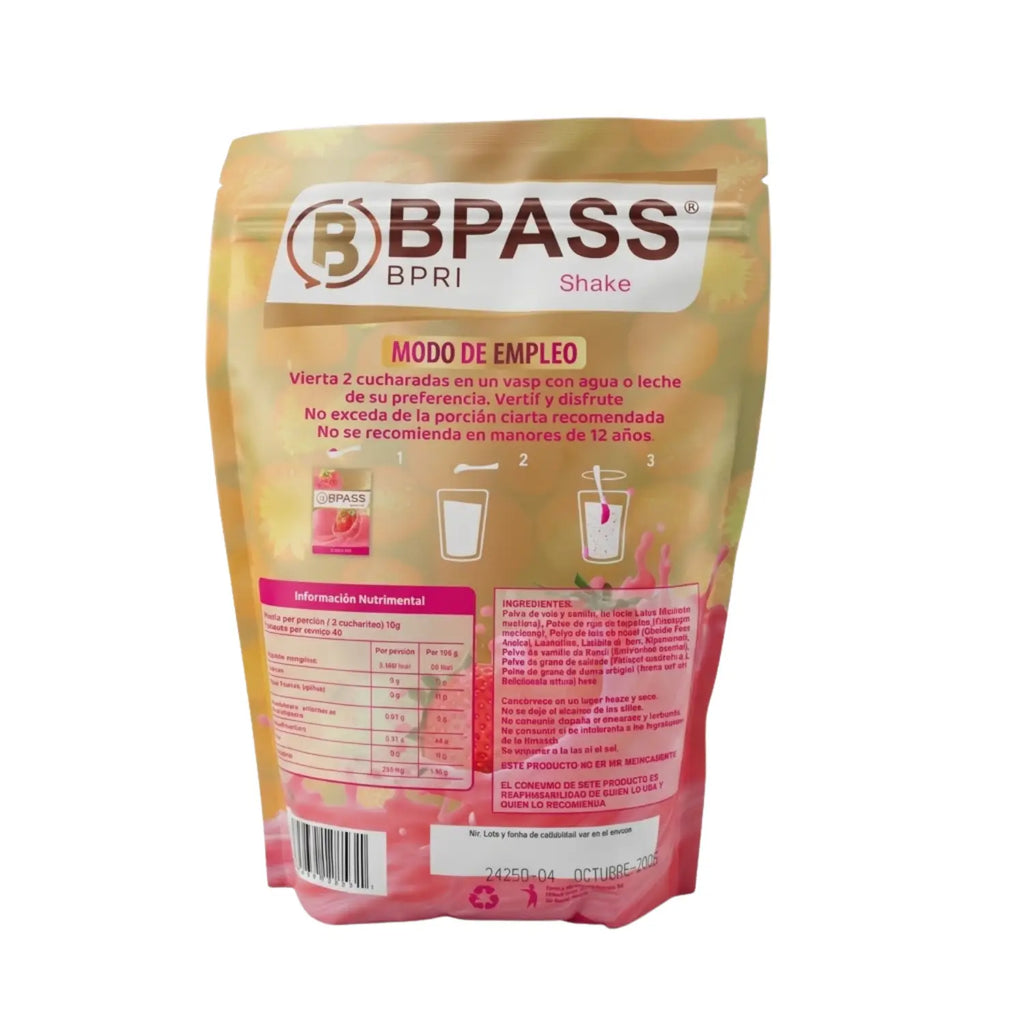 Malteada BPass Sabor Fresa; 400gr.