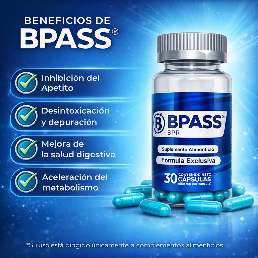 Bypass, Bpri Azul ;30 Capsulas de 500 mg, BPRI Company.