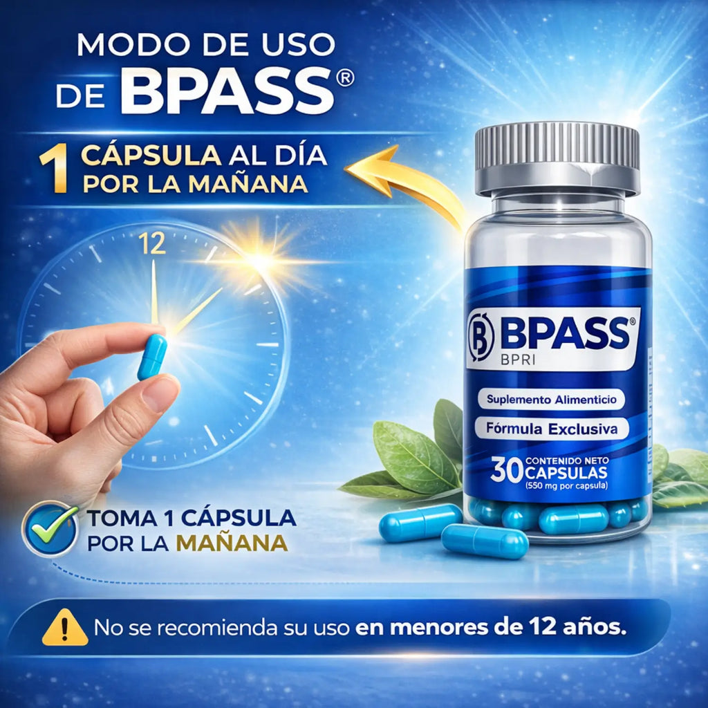 Bypass, Bpri Azul ;30 Capsulas de 500 mg, BPRI Company.