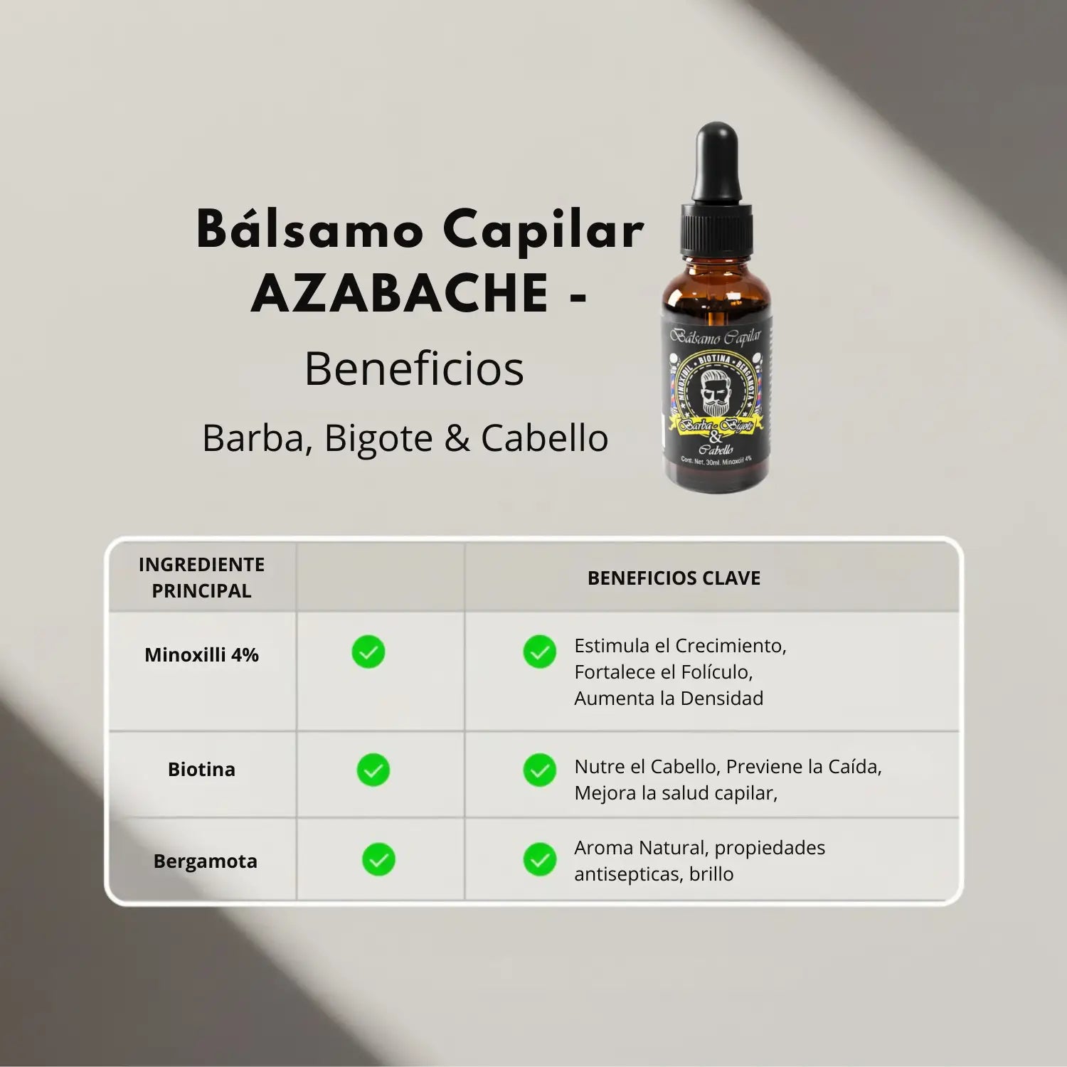 Balsamo Capilar Minoxidil al 4%; 30ml, Azabache.