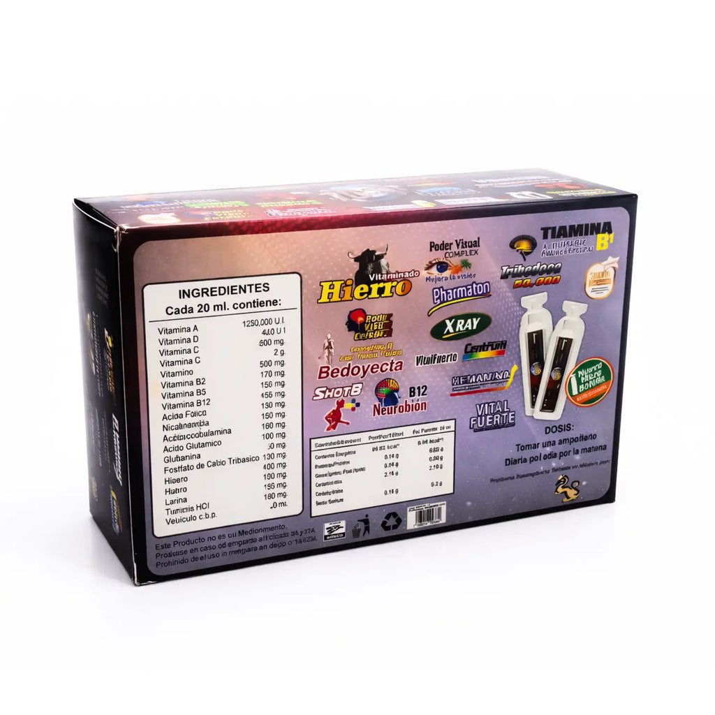 Bedoyecta 15 en 1 ; 15 ampolletas de 20mL.