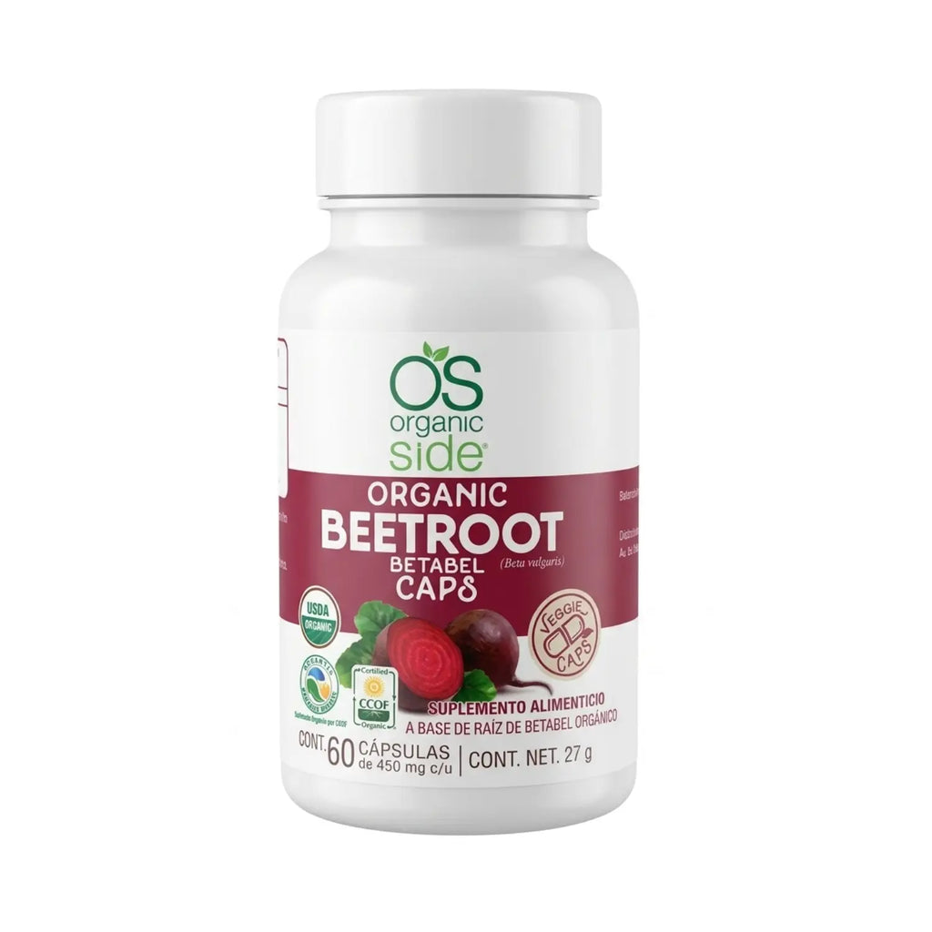 Capsulas de Betabel ( Beetroot ); 60 Capsulas, Organic Side.