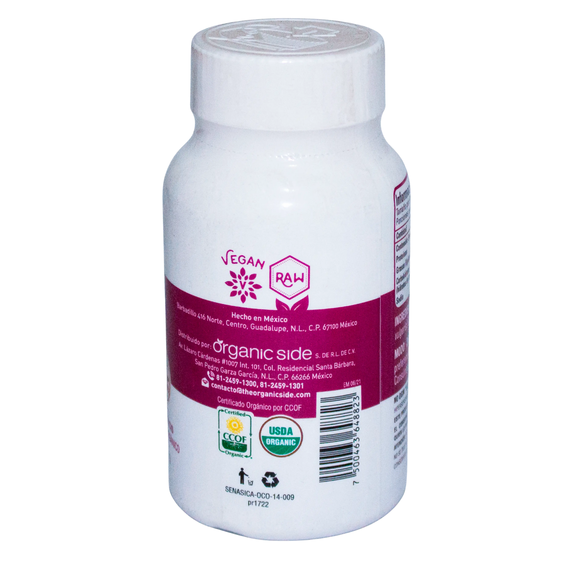 Capsulas de Betabel ( Beetroot ); 60 Capsulas, Organic Side.