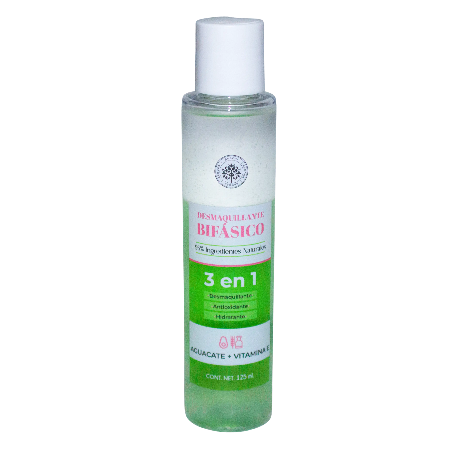 Desmaquillante Bifásico 3 en 1; 125ml, Arbora.