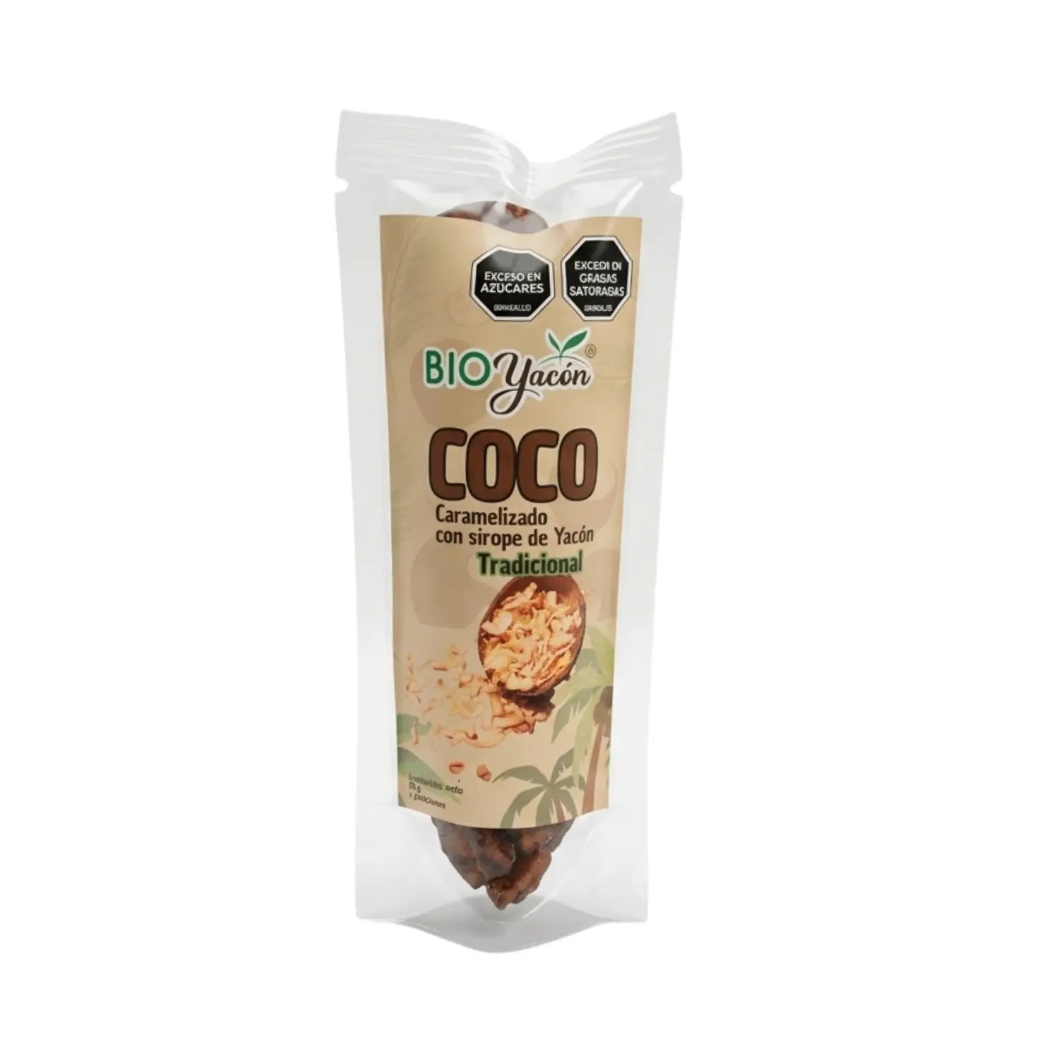 Coco caramelizado con sirope de yacón; 40gr, Bio yacón.