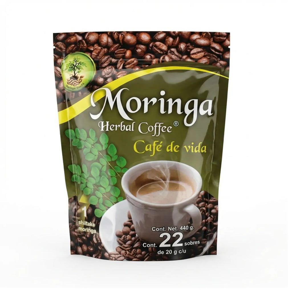 Moringa Café de Vida; 22 sobres de 20 grs, Herbal Coffee.