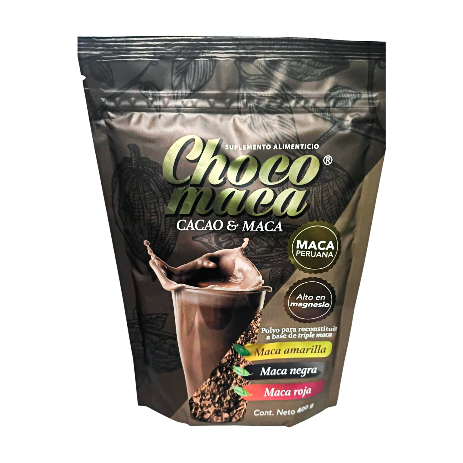 Polvo Choco Maca; 400grs, Naturistas Unión.