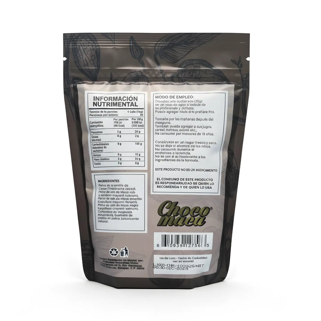 Polvo Choco Maca; 400grs, Naturistas Unión.