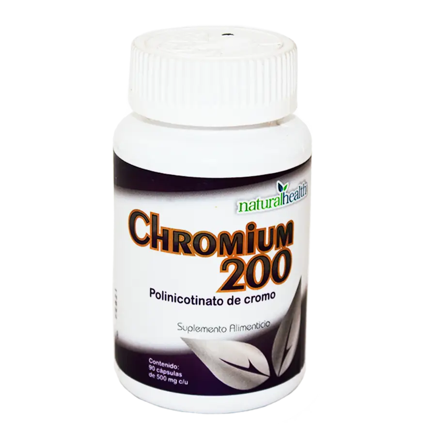 Chromium 200; 90 caps de 500mg; natural health