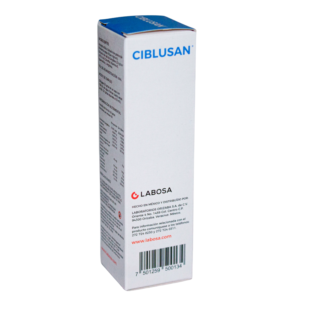 Gotas CIBLUSAN (Antes Circulan) Frasco de Vidrio; 30ml , Orizaba.