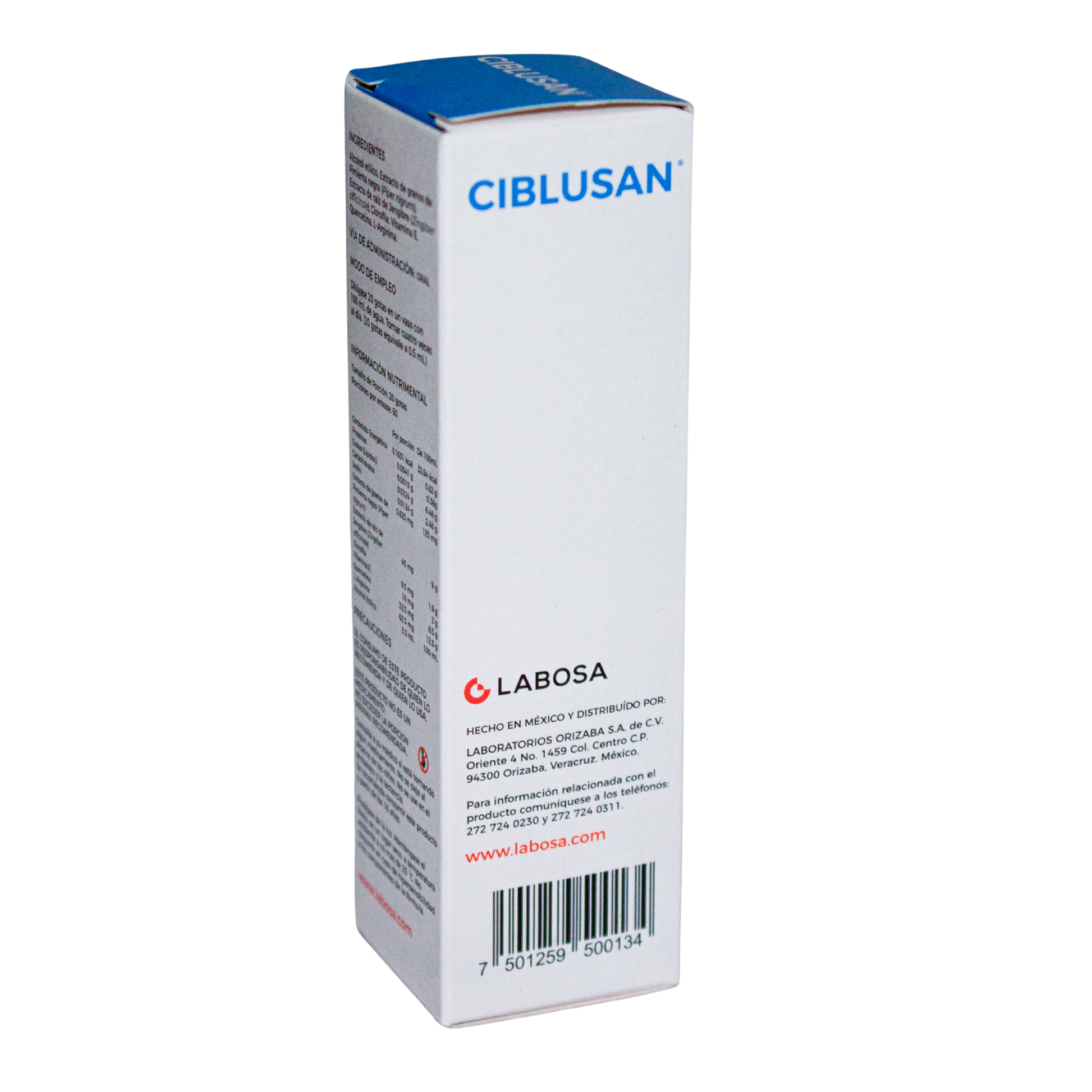 Gotas CIBLUSAN (Antes Circulan) Frasco de Vidrio; 30ml , Orizaba.