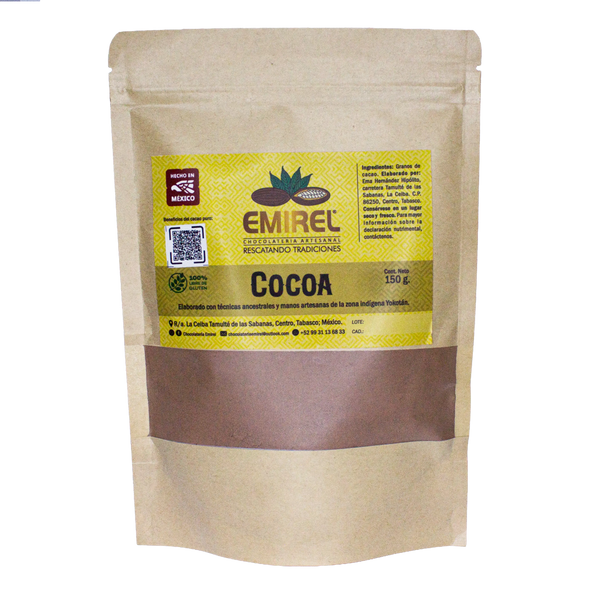 Cocoa en polvo sin azúcar ;150gr, Emirel.
