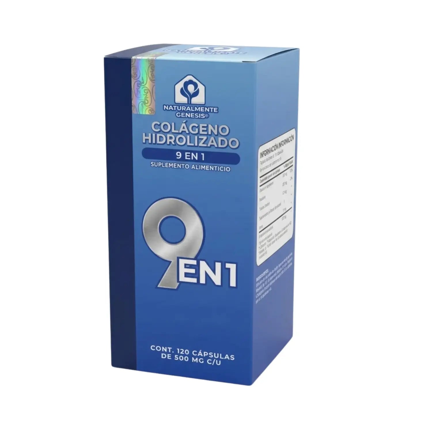 Colágeno Hidrolizado 9 en 1 ; 120 Cápsulas, NG.