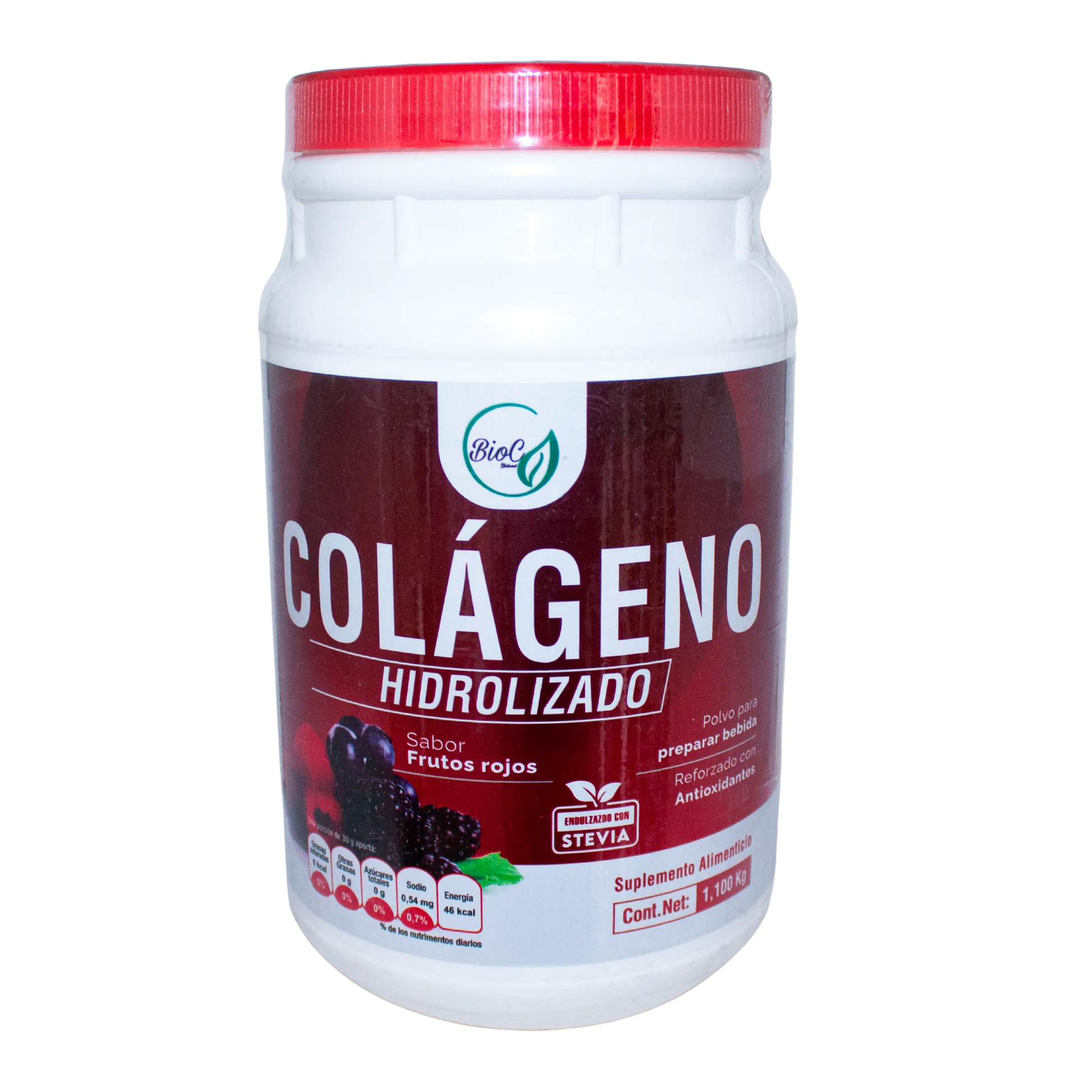 Colageno Frutos Rojos; 1.100gr, Bioc.