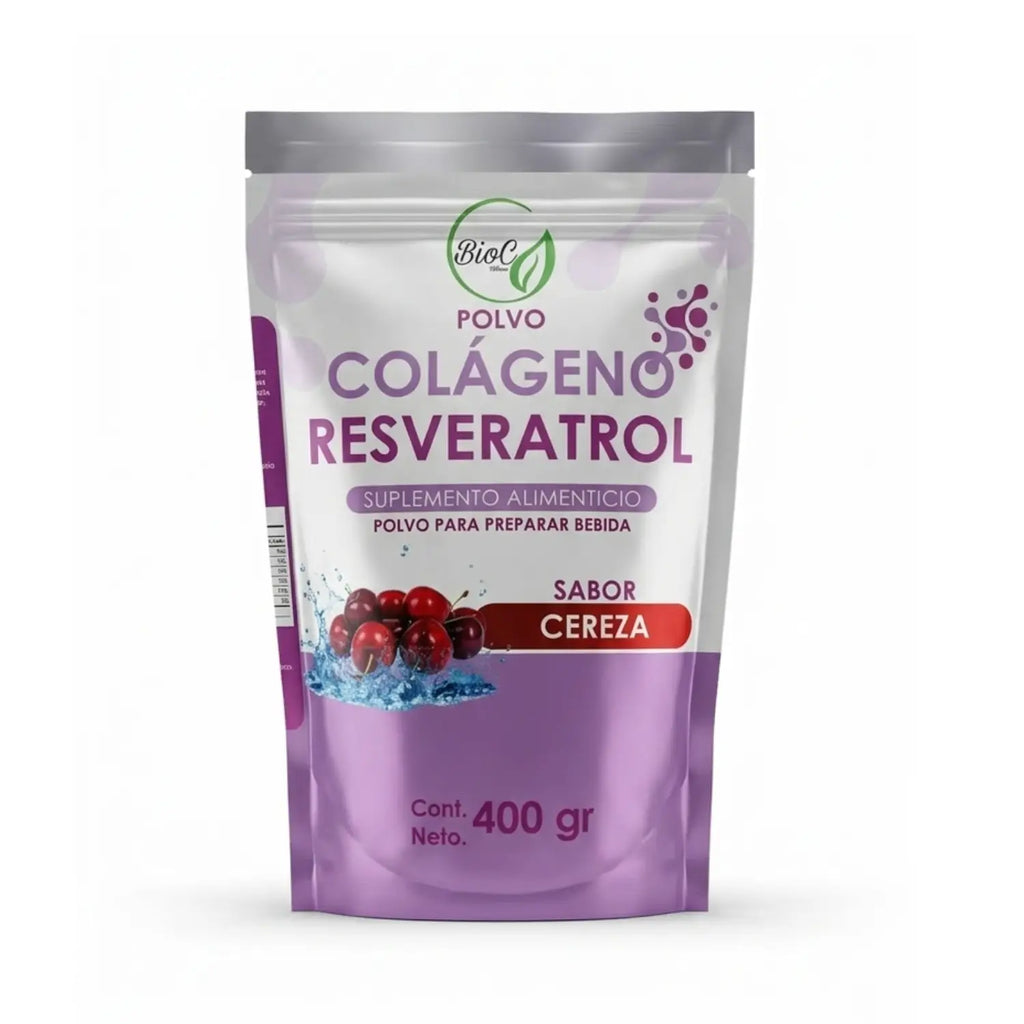 Colágeno y revesratrol; 400gr Cereza, Bioc.
