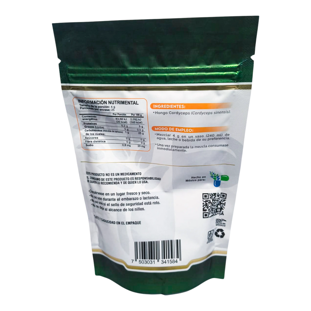 Polvo cordyceps; 100gr, Family nutrition