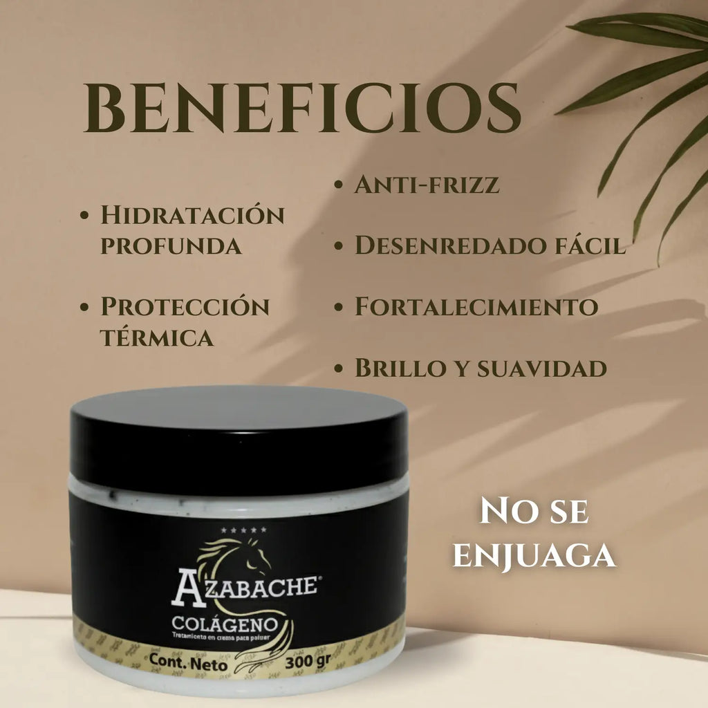 Crema Colágeno Para Peinar Azabache; 300gr, Cosmo Natural.