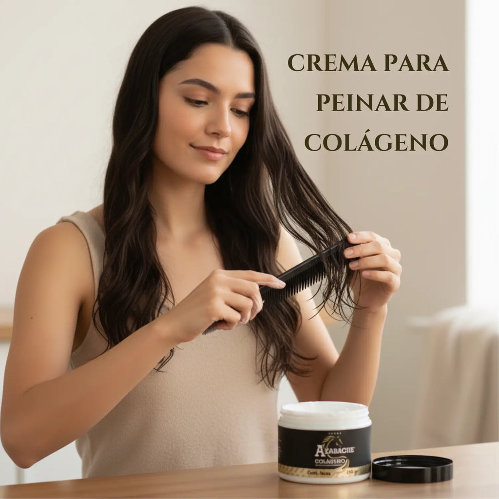 Crema Colágeno Para Peinar Azabache; 300gr, Cosmo Natural.