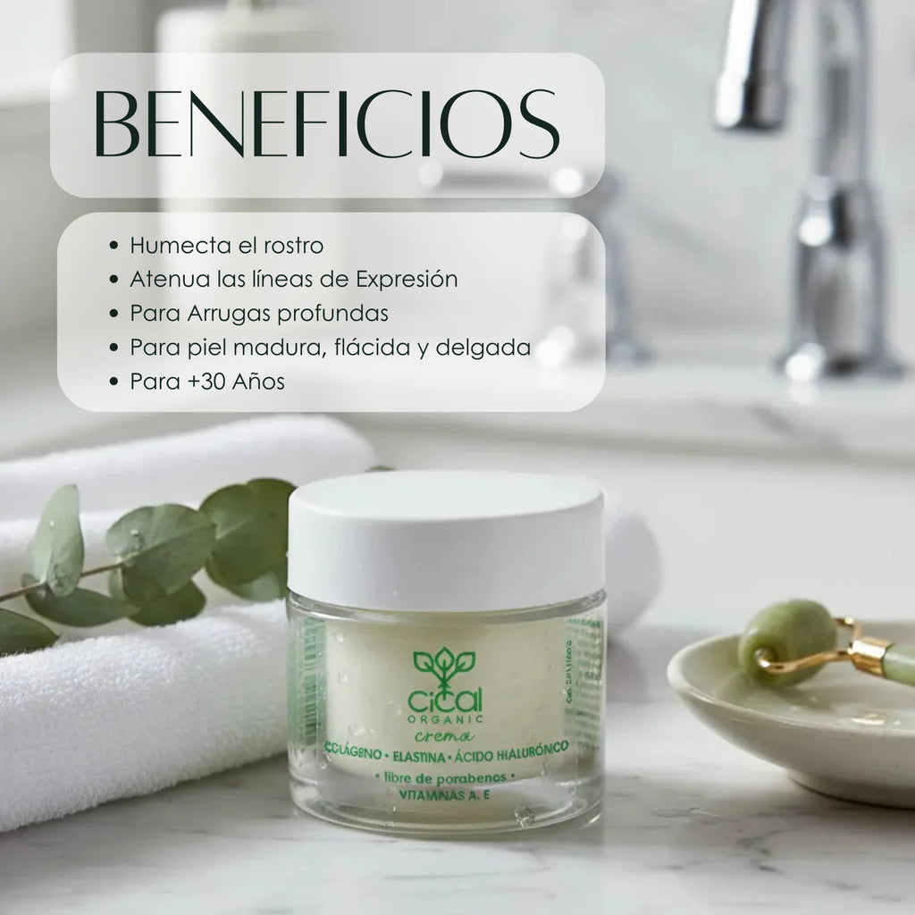 Crema Cólageno Elastina, AC. Hialuronico; 50g; CICAL