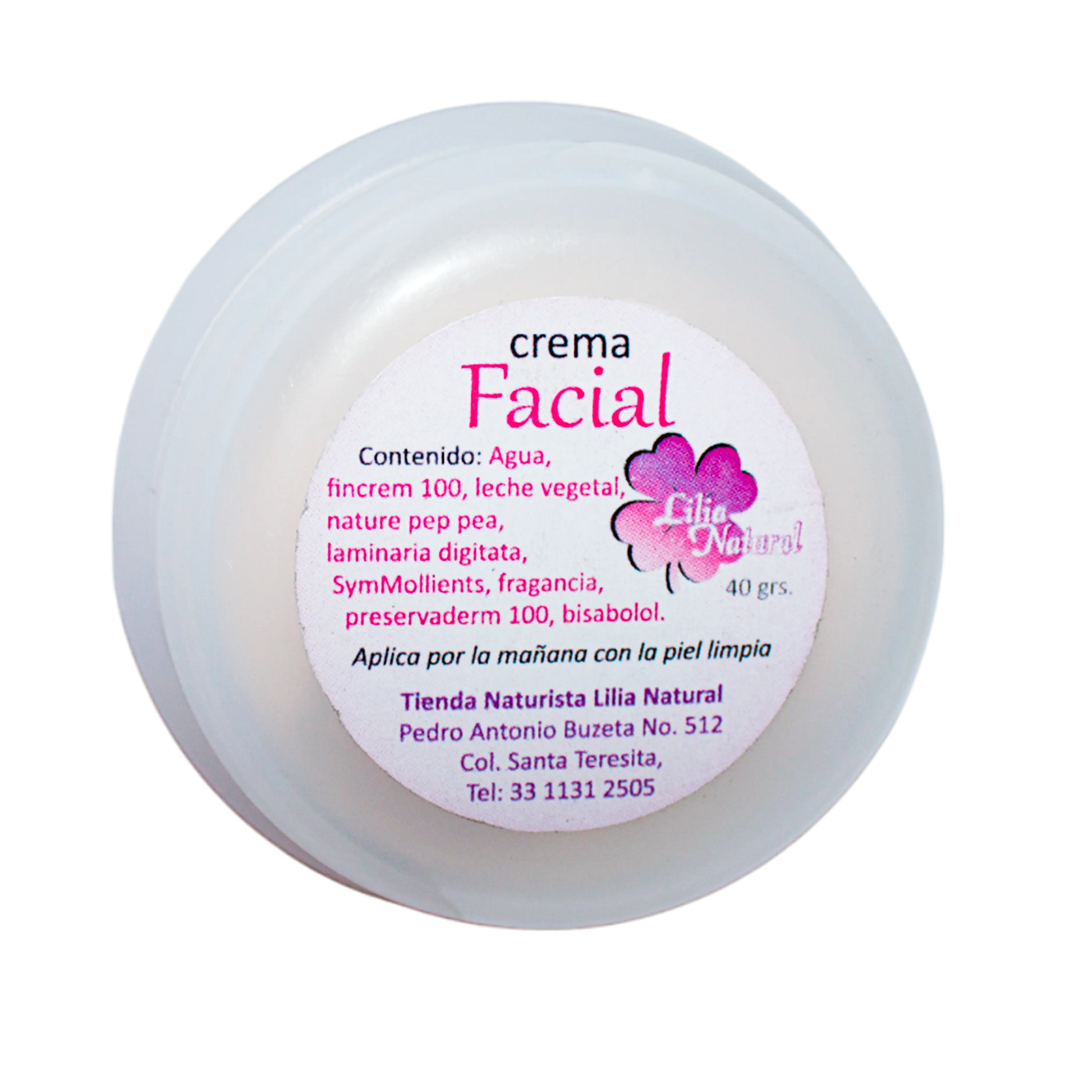 Crema Facial; 40grs, Lilia Natura
