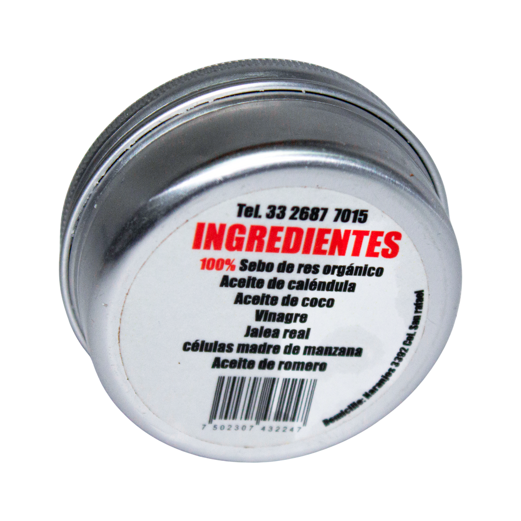 Crema Sebo de Res; 50grs. Natural U.