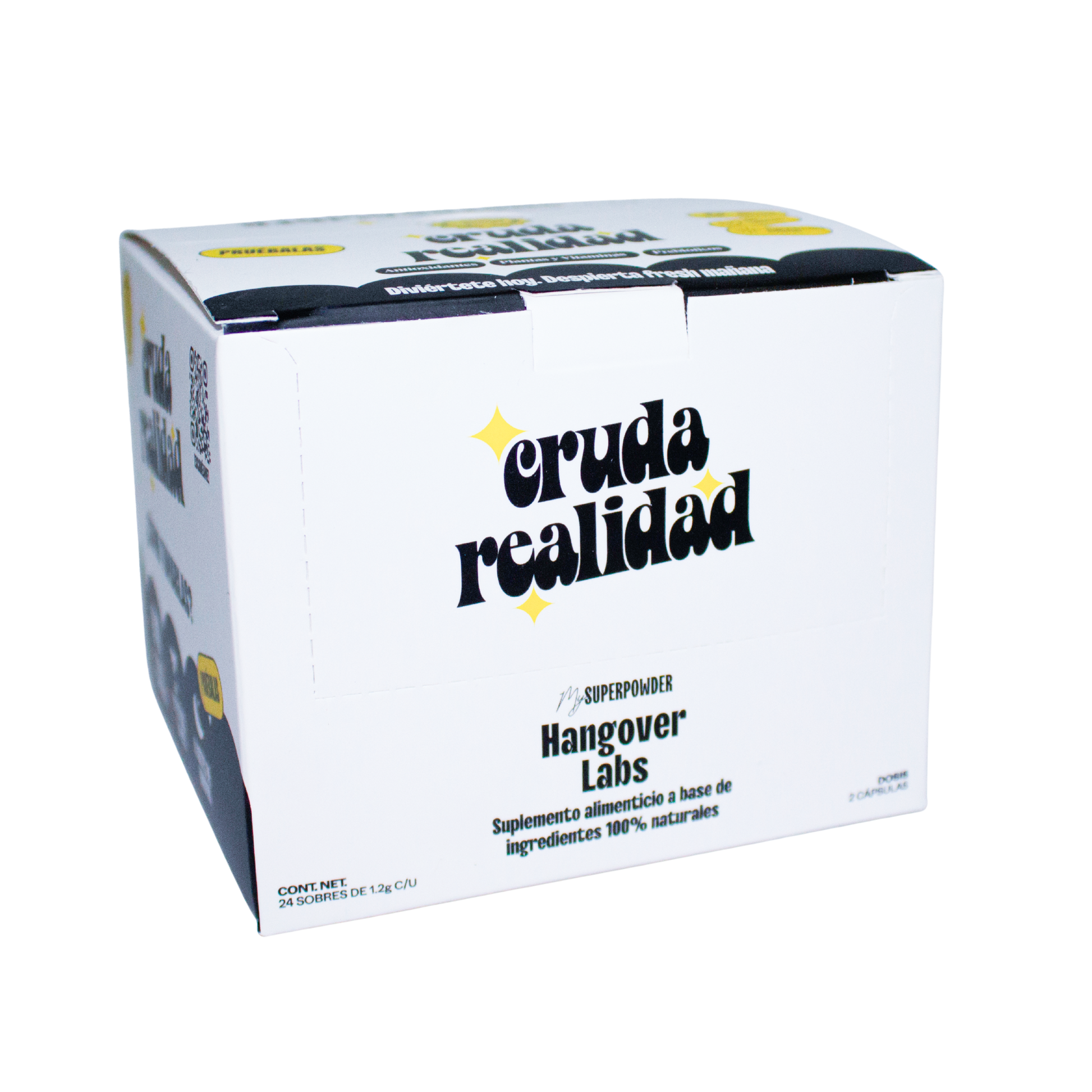 Caja Cruda realidad 24 sobres 2 caps cada uno; Hangover