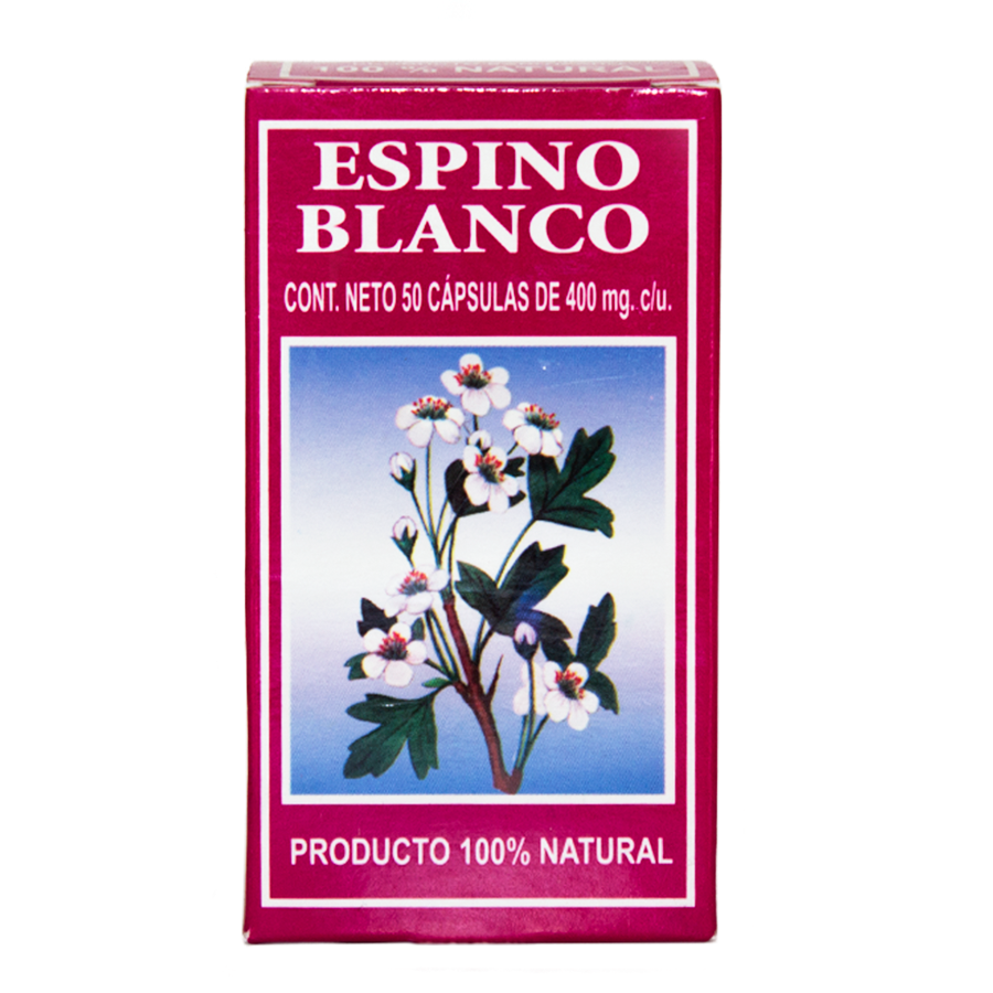 Espino Blanco; 50 Cápsulas de 400mg, Azteca.