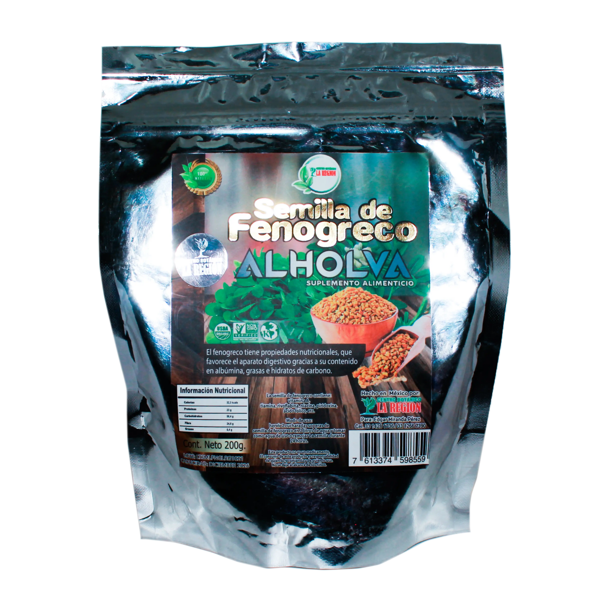 Semilla de Fenogreco ALHOLVA; 200gr; La Region