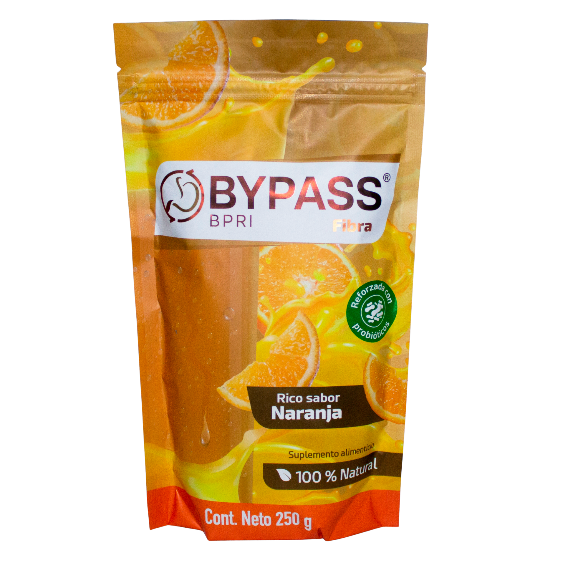 Fibra Bypass Naranja; 250gr, Bolsa.