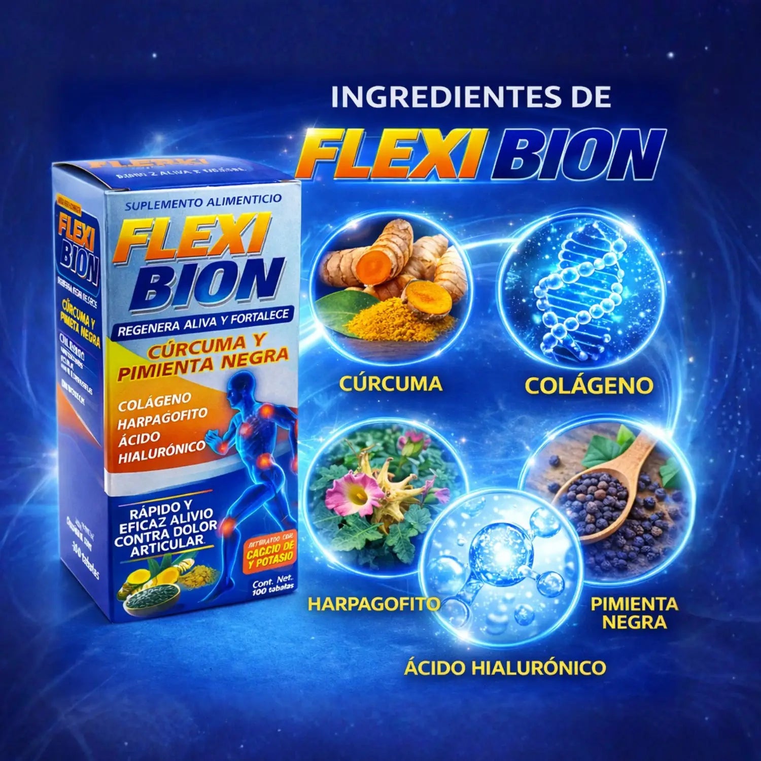 Flexi Bion; 100 Tabletas, Vida Natural.