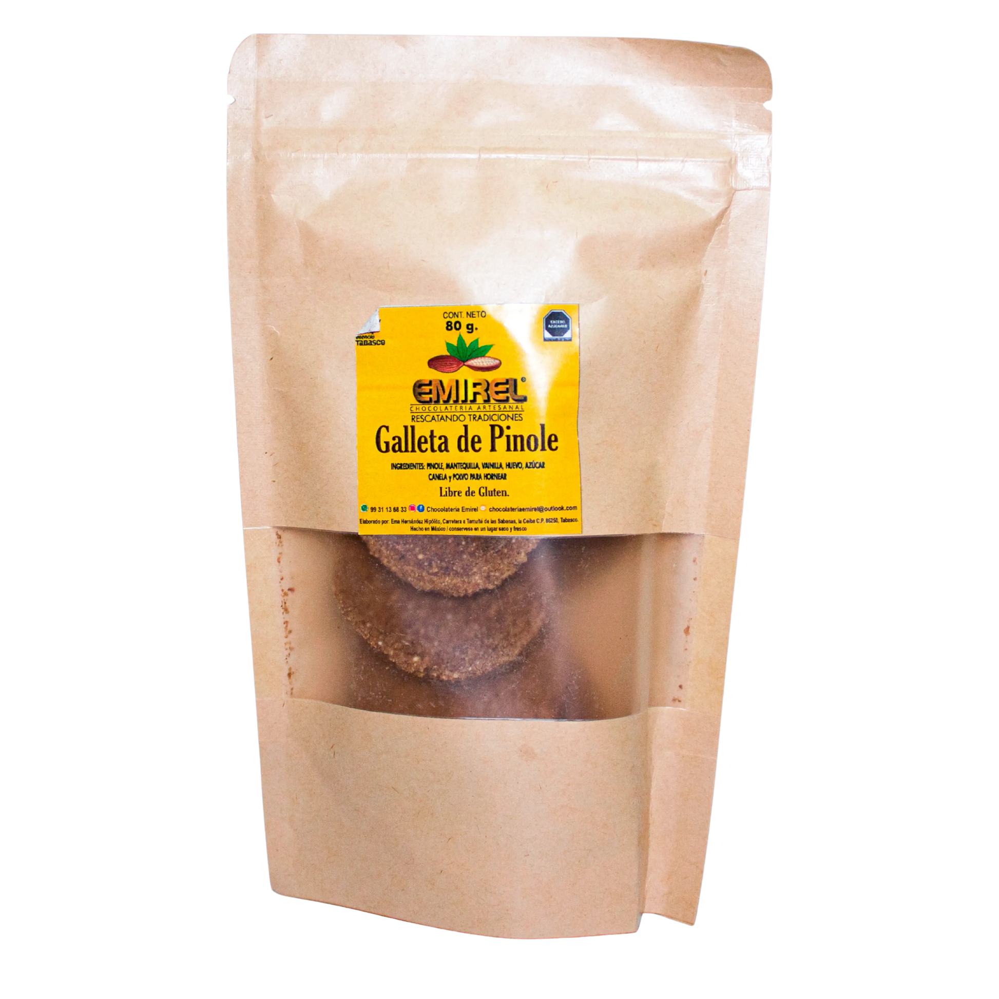 Galleta de Pinole; 80 gr; Emirel