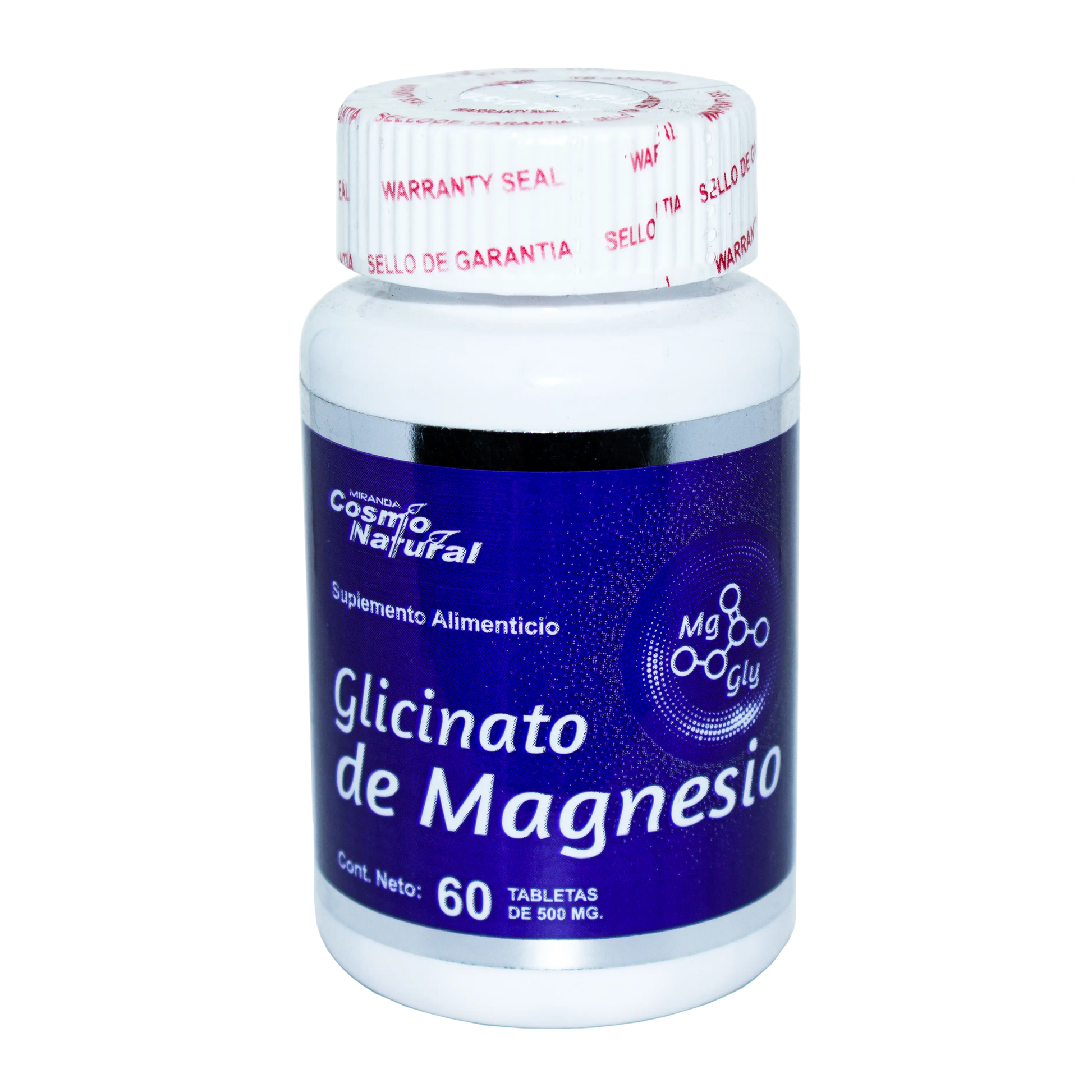 Glicinato de Magnesio; 60 Tabletas, COSMO NATURAL.
